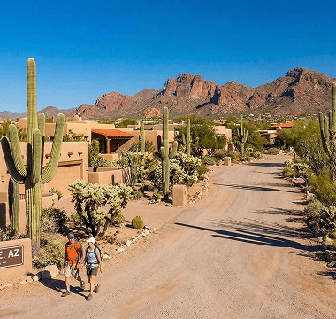 A desert home on a dirt road in Carefree, Arizona