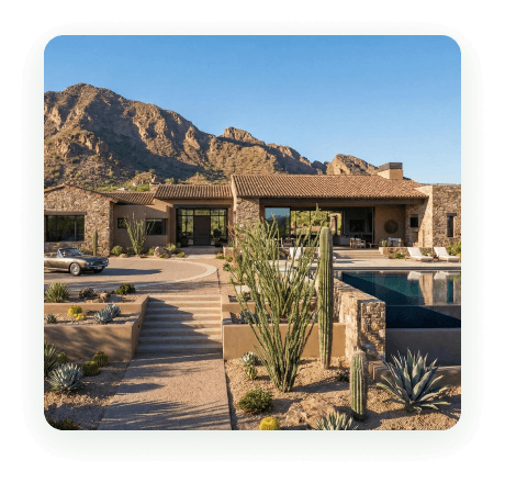 A desert estate home below the mountains in Paradise Valley