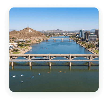 Tempe Town Lake and the downtown Tempe skyline