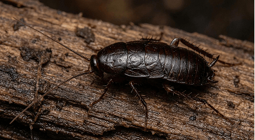Close-up of a Turkestan cockroach on wood