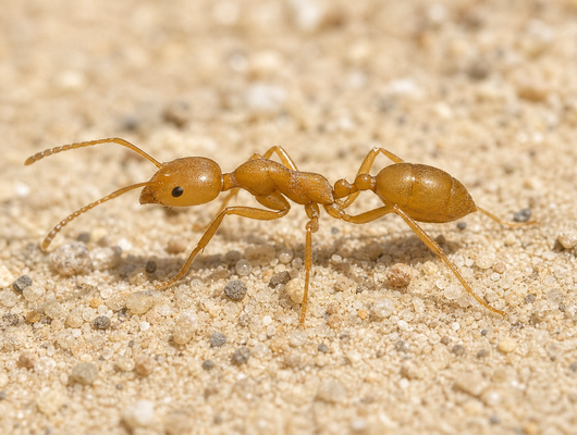 High noon ant (Forelius mccooki), a small pale brown desert ant